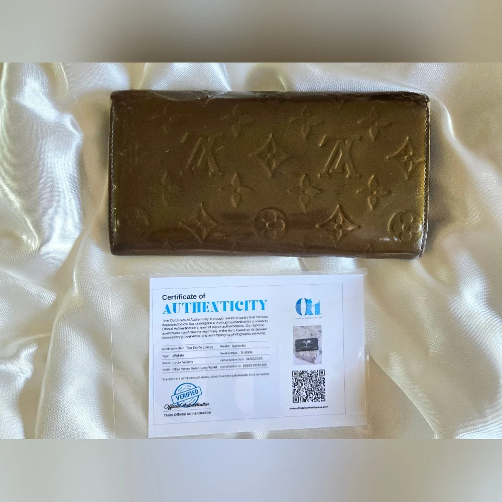 Louis Vuitton Olive Vernis Sarah Long Wallet - Picture 9 of 16